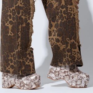 Azalea Wang Teatree Snakeskin Chunky Platforms - Slip On Baddie Size 8.5M NWOB